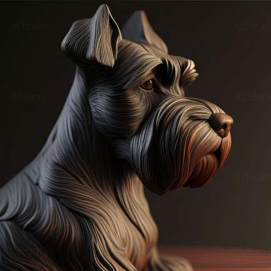 3D model Zwergschnauzer dog (STL)